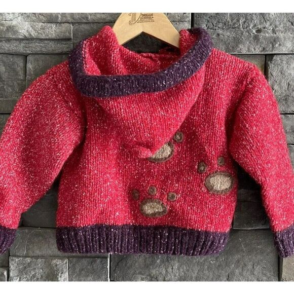 Ecuadorian Clothing Company Hand Made Wool Blend‎ Hooded  Full Zip Jacket 4T - Picture 2 of 4